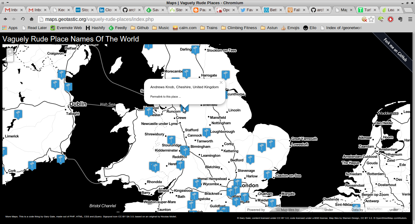 vaguely rude place names