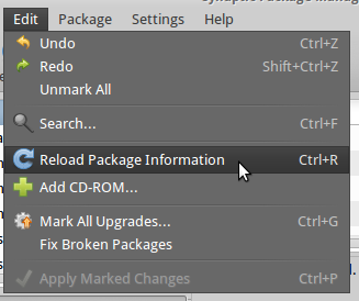 Reload Package Info